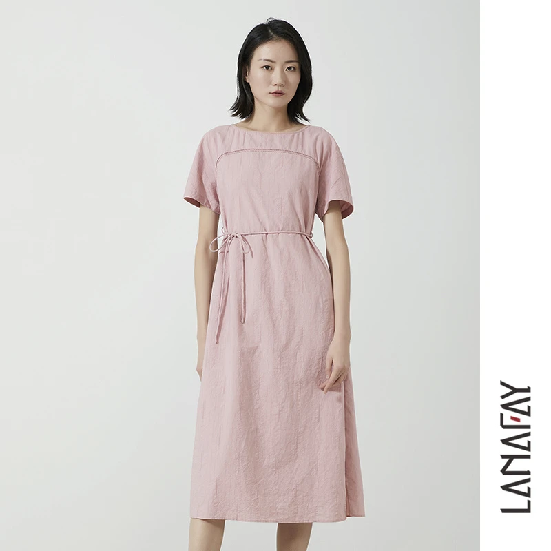 啦娜菲LANAFAY夏款连衣裙1X453玫瑰水粉