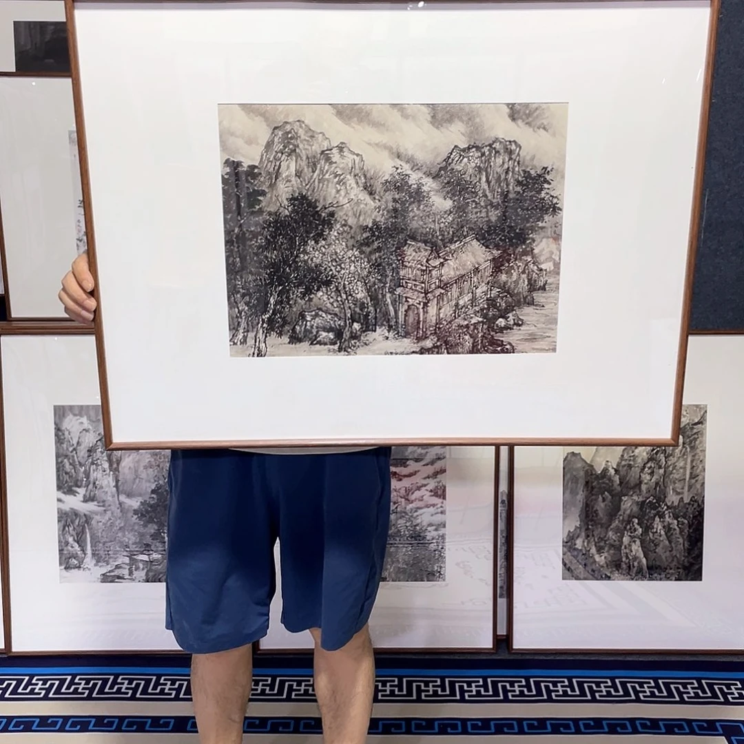 国画白*手绘画作品带框