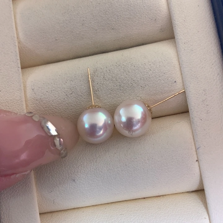 18K金镶嵌耳饰海水珍珠