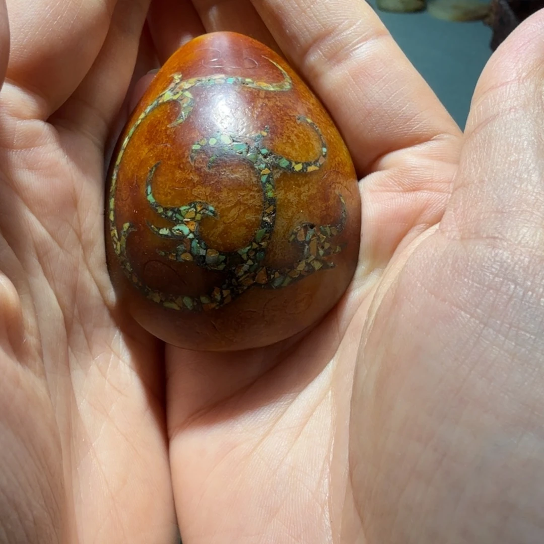 用****3古瓷古玉镶嵌龟壳