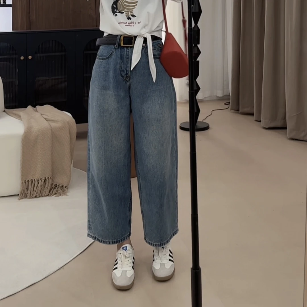 伟丽店3116款【 哈伦萝卜裤 】 欧版九分哈伦萝卜牛仔裤百搭