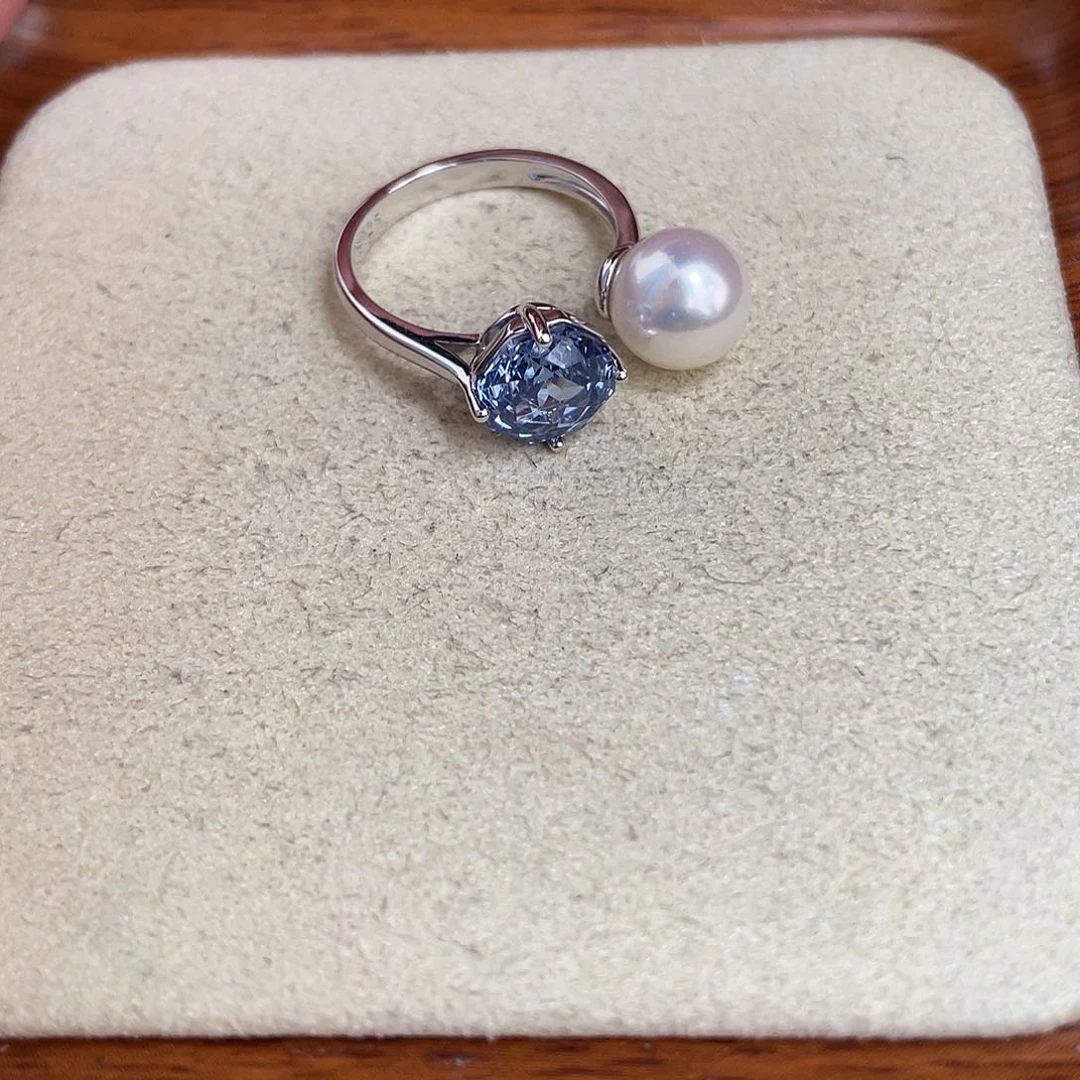 海水珍珠戒指银S925镶嵌