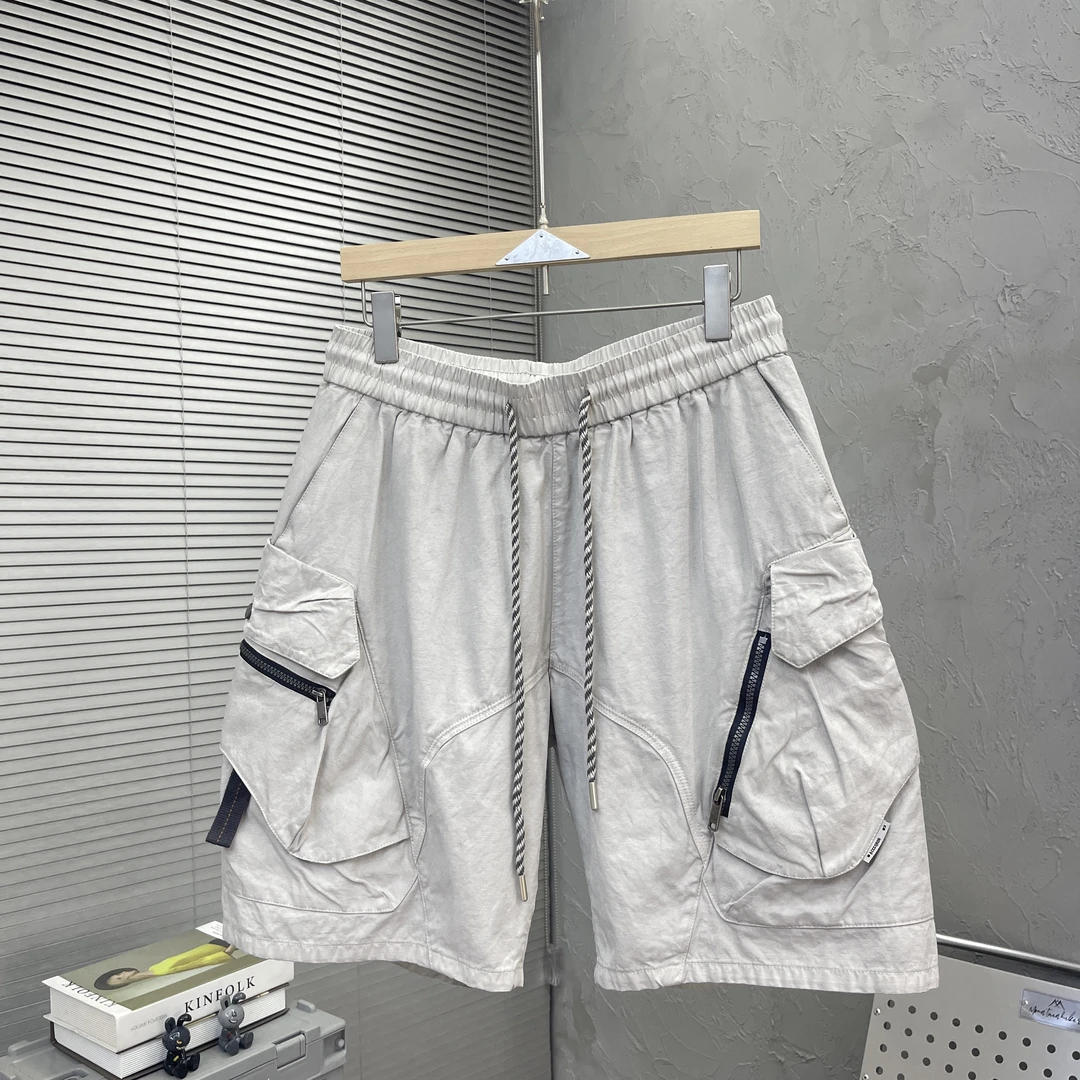 2025夏季新款潮牌水洗工装大口袋设计款男士休闲短裤青年五分裤子