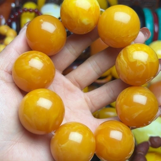 琥珀手串未镶嵌蜜蜡