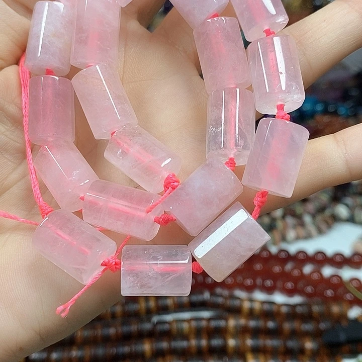 玛瑙/玉髓未镶嵌珠宝半成品天然粉晶卡11*16mm