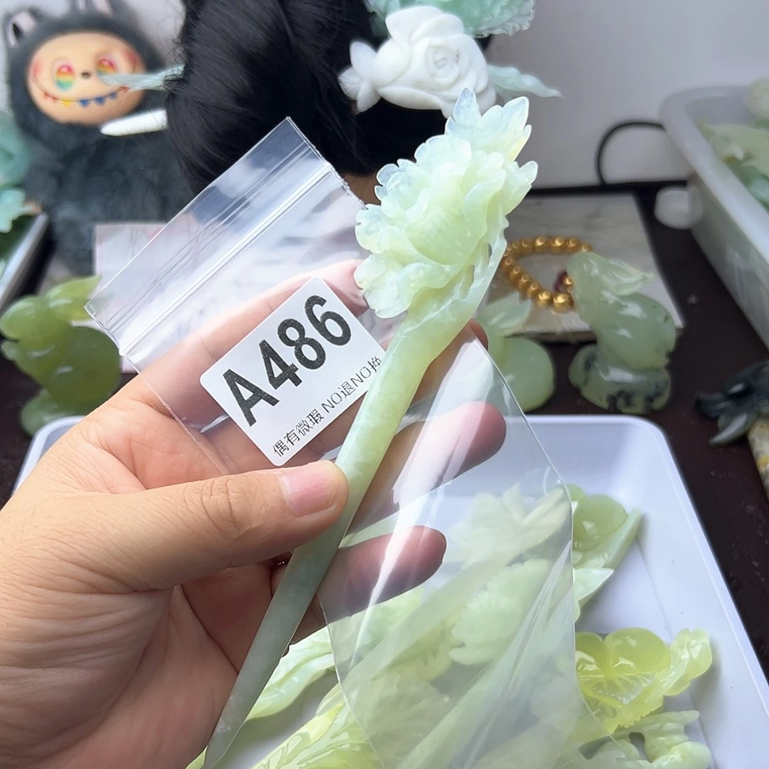 合金蛇纹石玉发饰婷**松