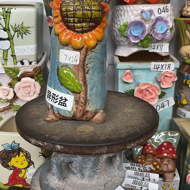 紫砂花盆粗陶材质多肉花盆