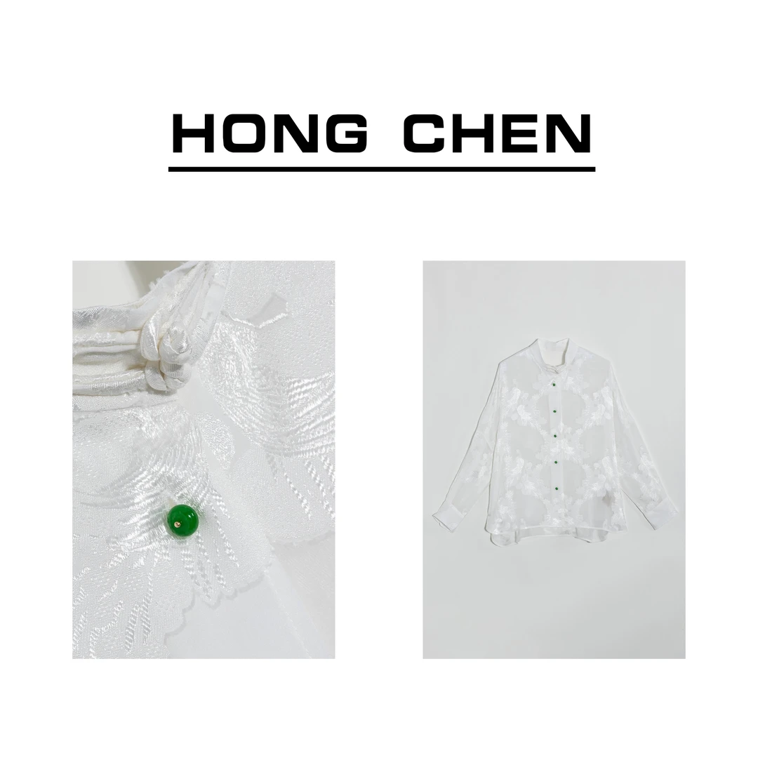 【虹辰·烧花桑蚕丝】高端气质上衣高级感百搭时尚优雅-HC1111