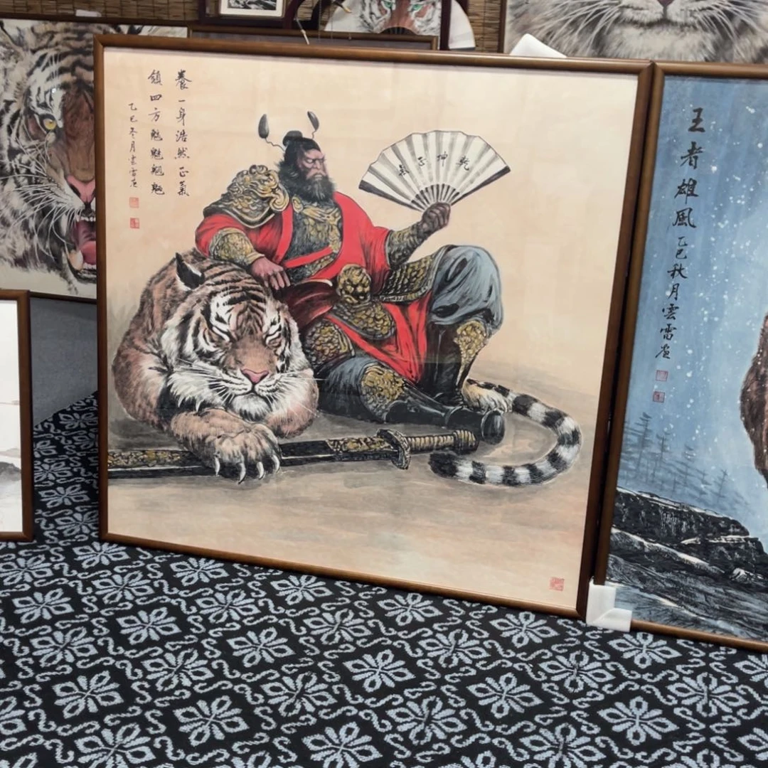 G***O国画手绘国画钟馗老虎