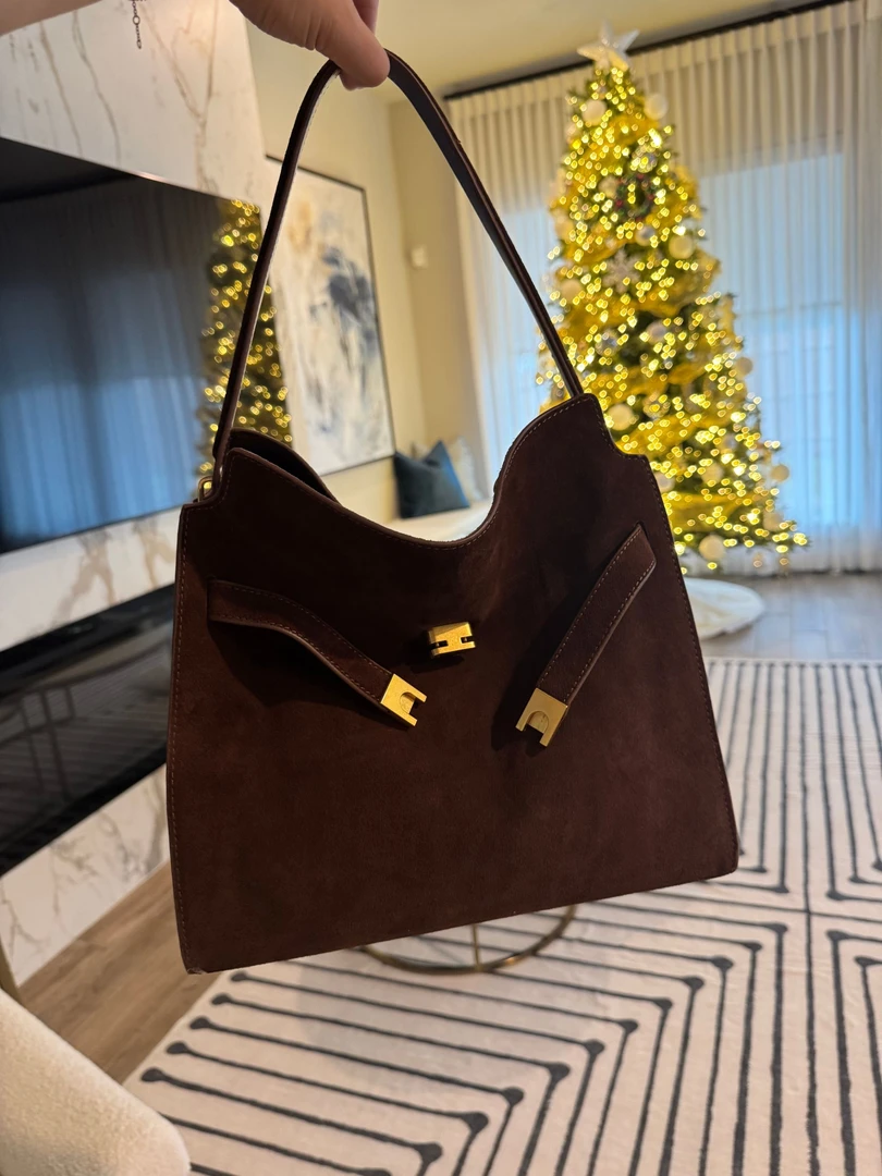 高级感轻奢复古大容量通勤包女士手提单肩包托特包 直播