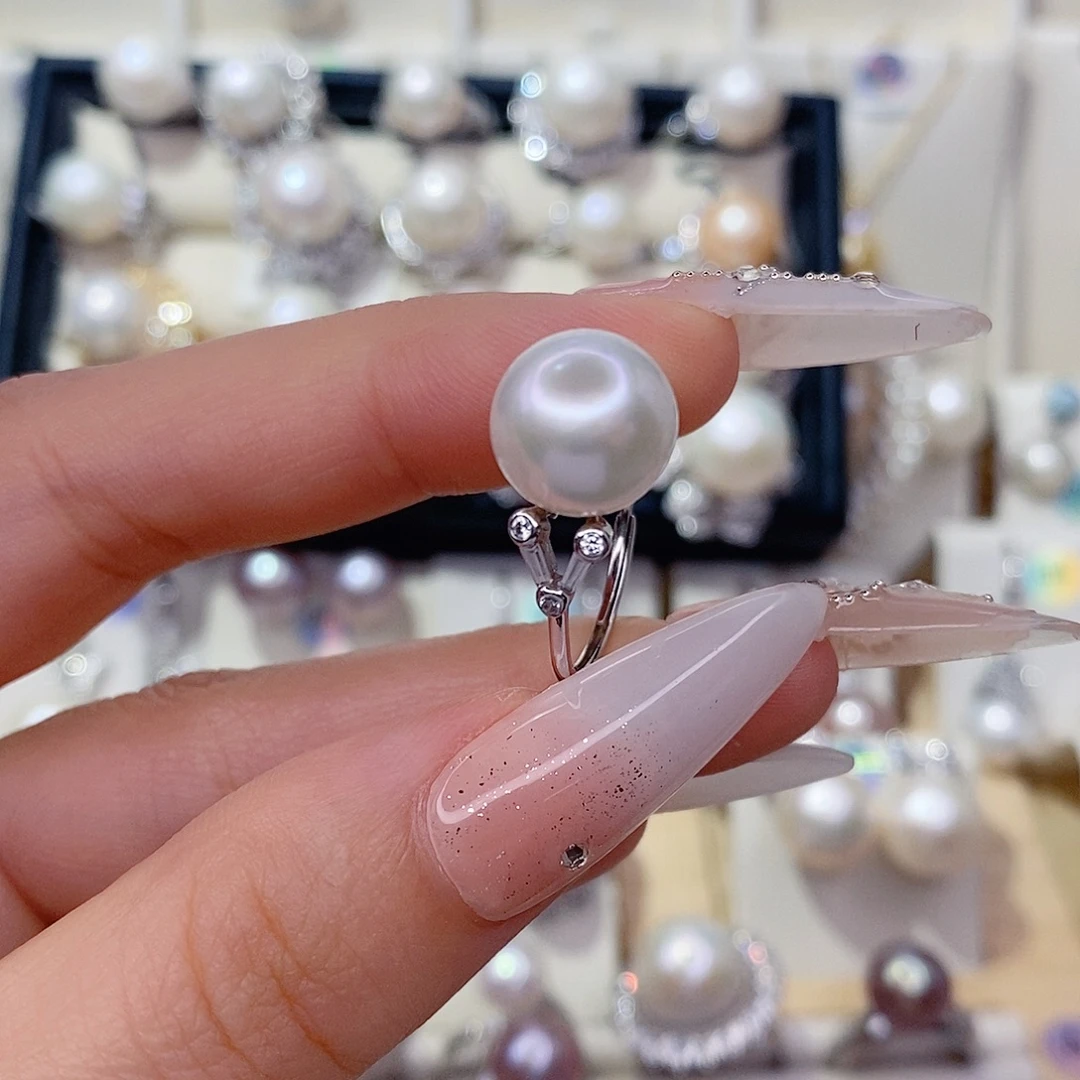 戒指淡水珍珠银S925镶嵌