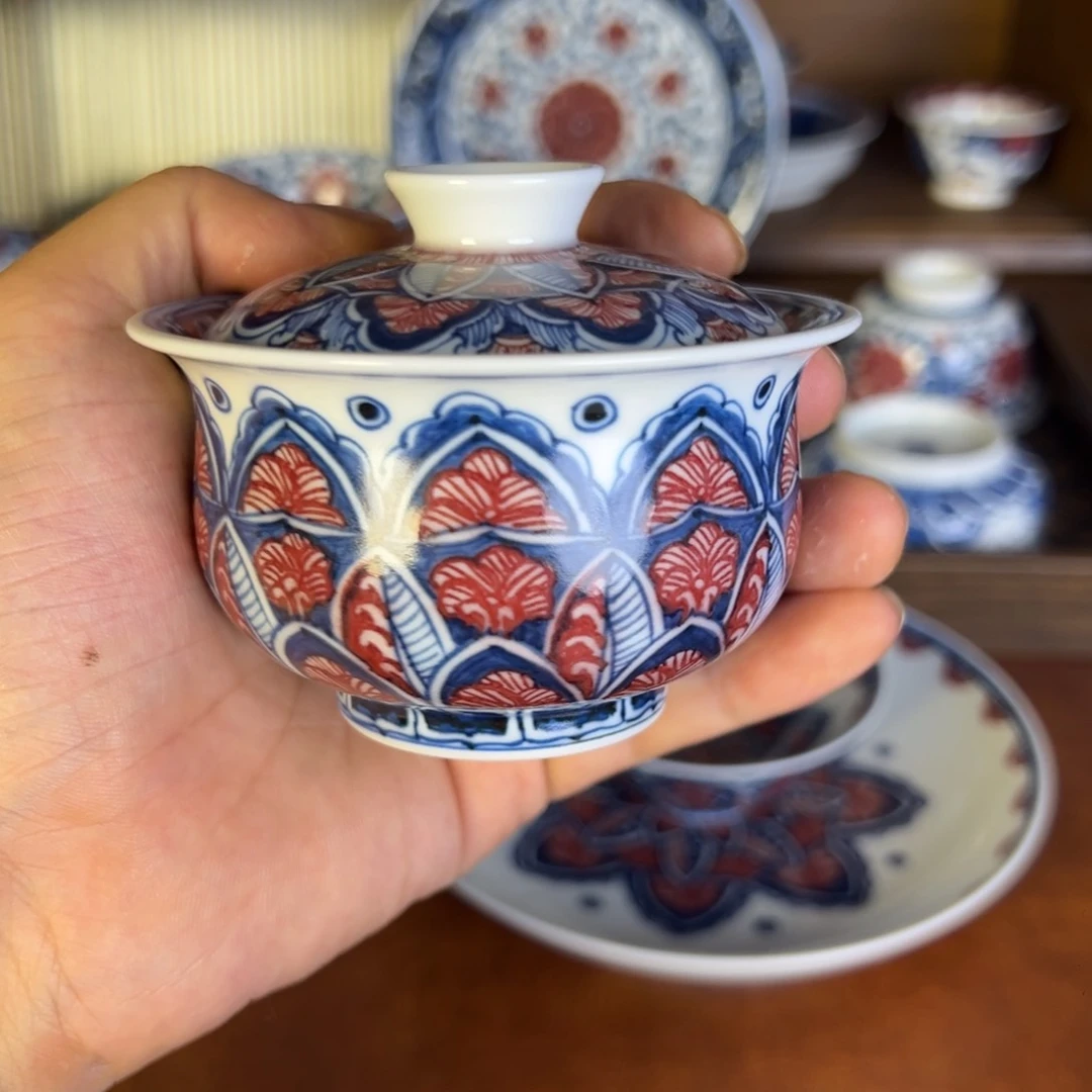 摆件景德镇手工手绘茶器百宝箱