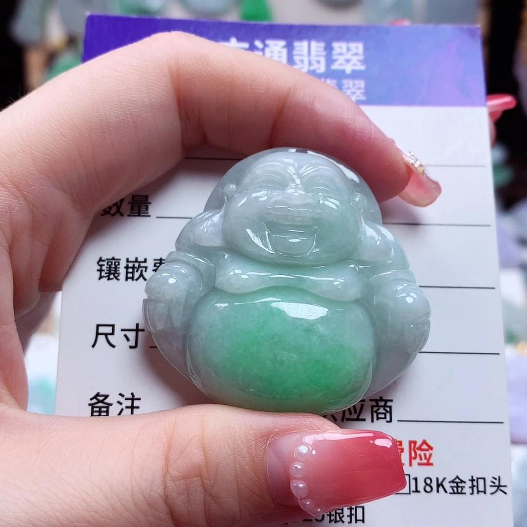 翡翠未镶嵌颈饰佛公09
