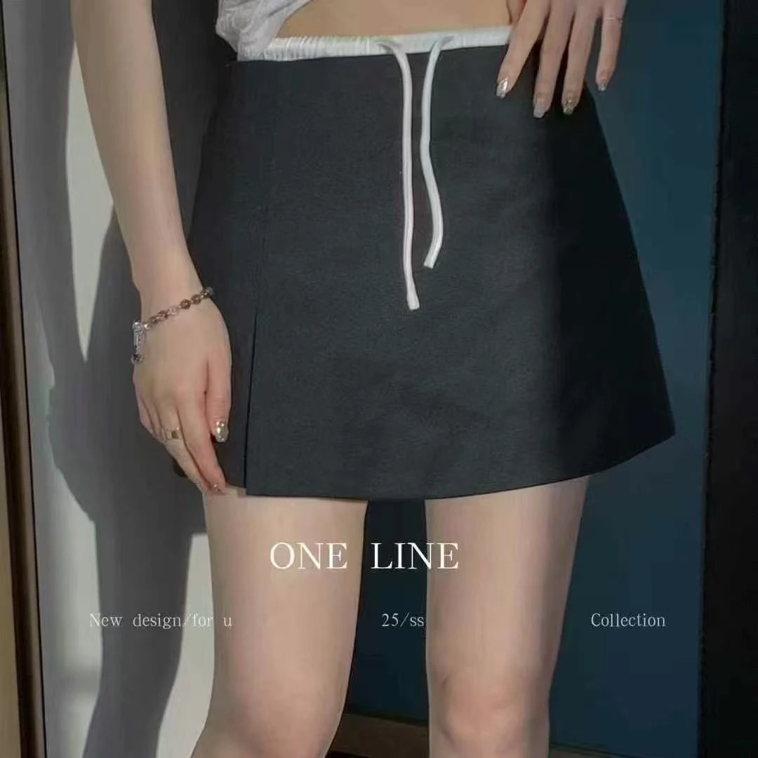 【BAI】半身裙女夏新包臀裙显瘦撞色短裙32706