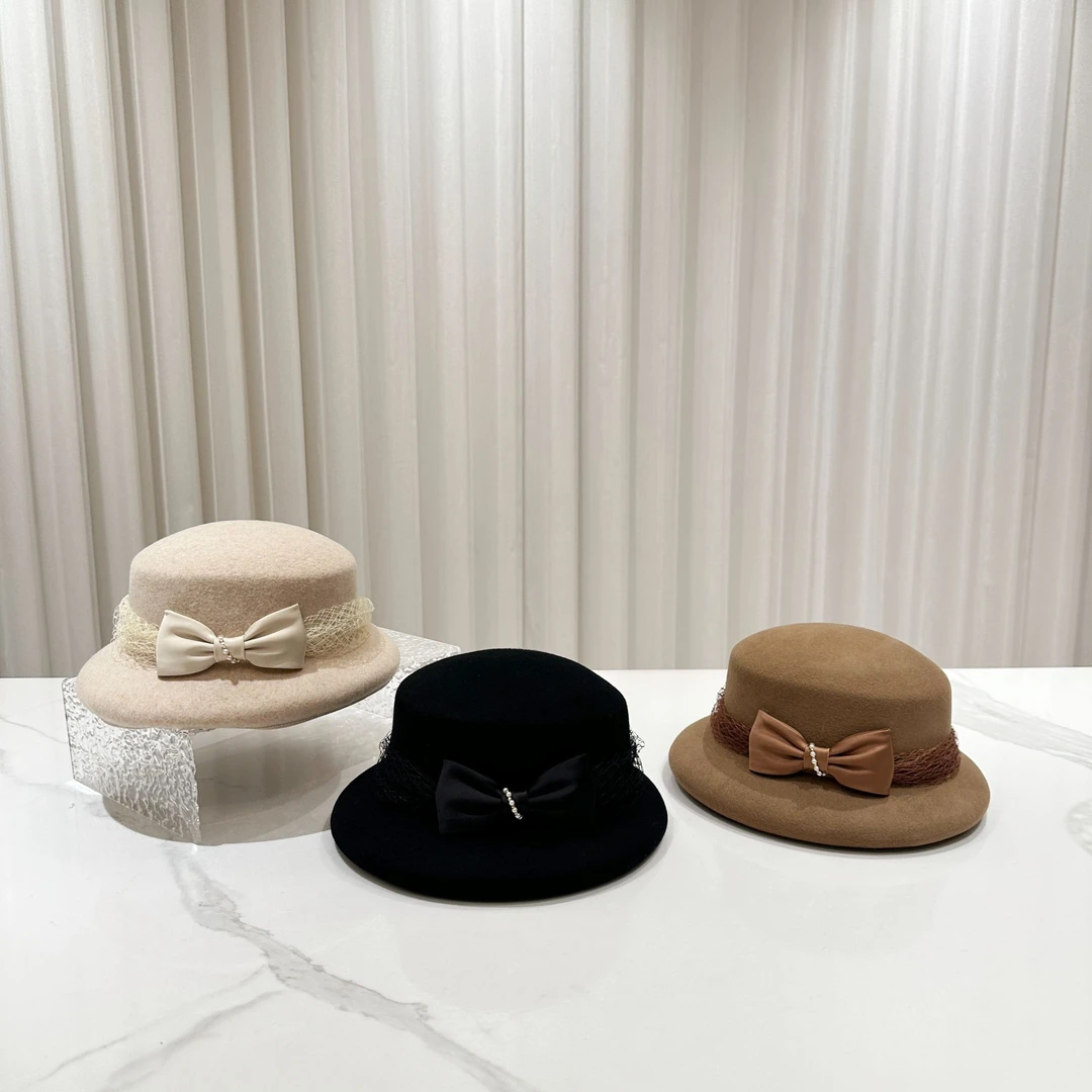 K2294羊毛气质秋冬法式帽子礼帽毡帽