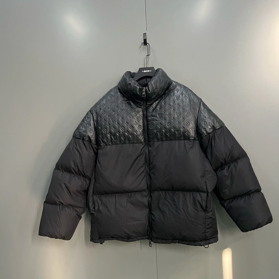99新 LouisVuitton/路易威登 楠 老花拼皮羽绒服 58码/014224