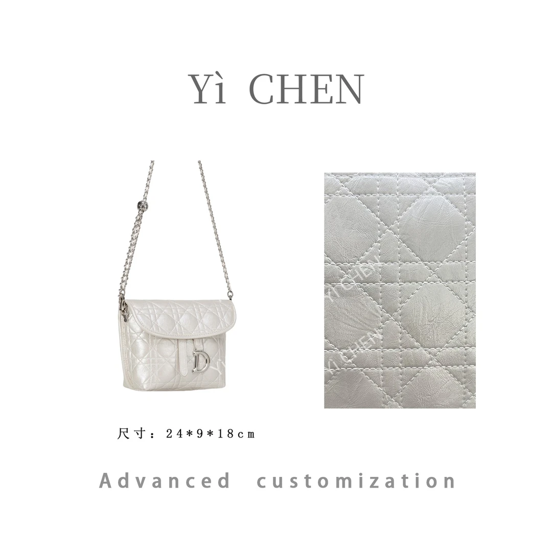 【Yì CHEN】GQ-2996-珠光白 菱格时尚女士新款手提单肩斜挎包