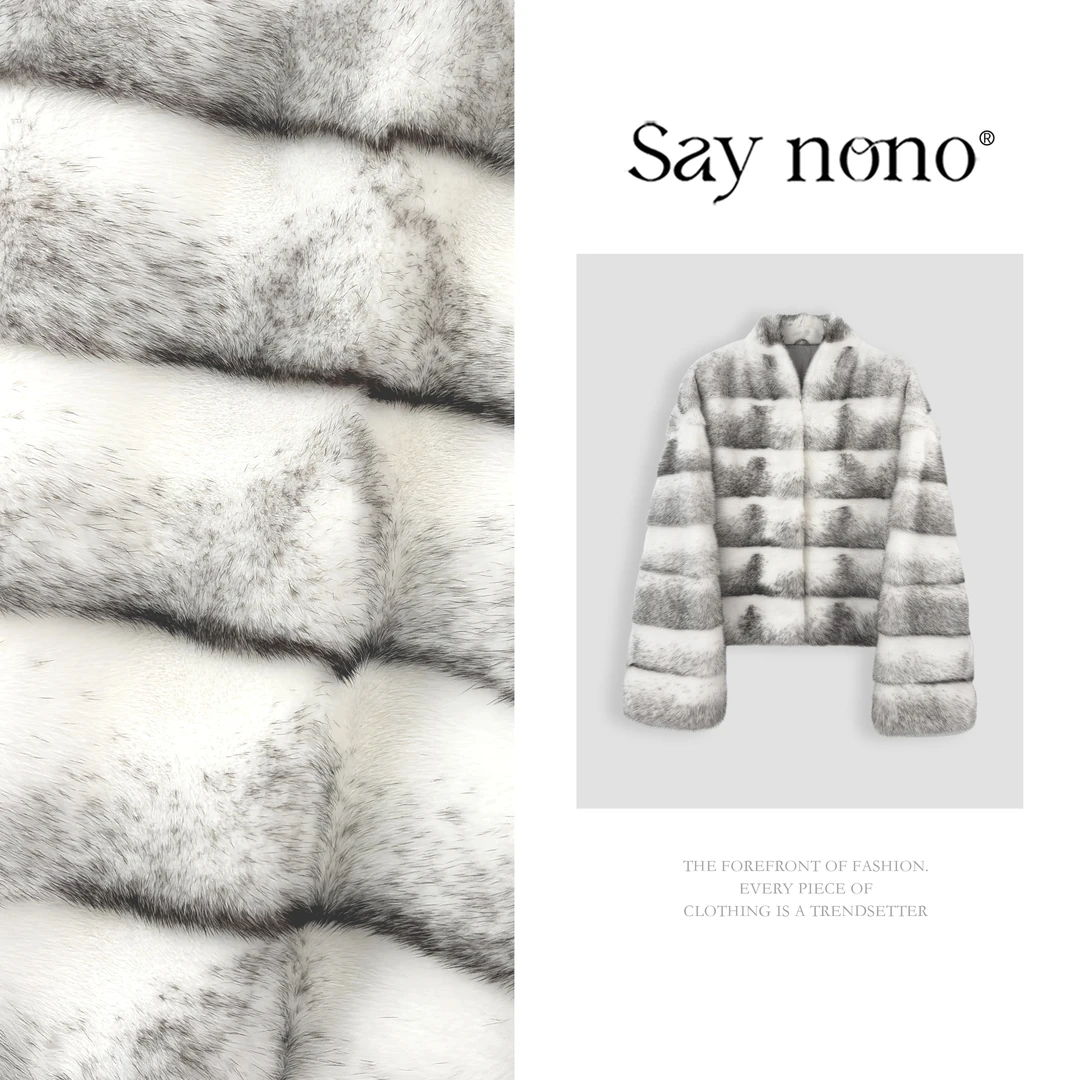 懒猫nono│Saynono 时尚轻奢百搭慵懒风横排设计感水貂外套G09011F