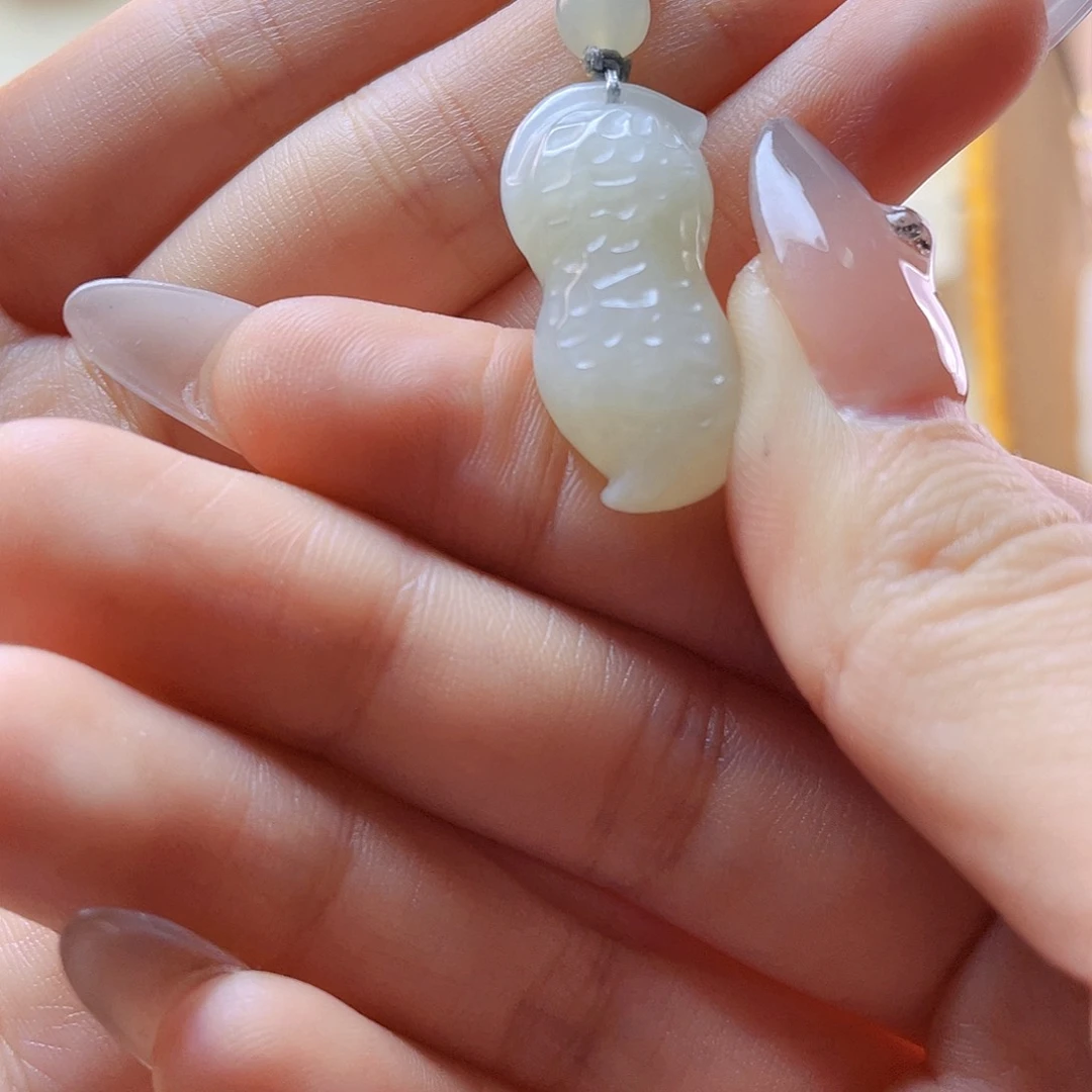 和田玉吊坠(赠链)未镶嵌雪*❤