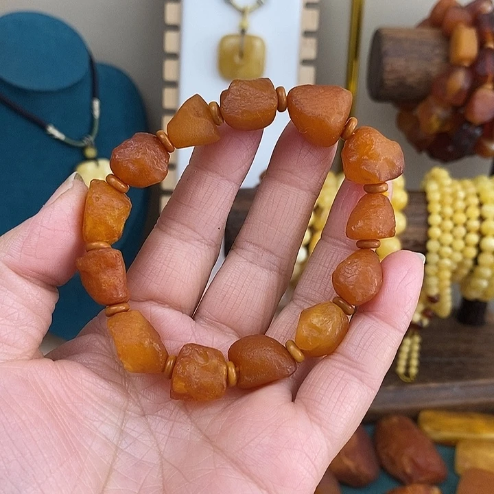 迎***屋蜜蜡未镶嵌颈饰手串