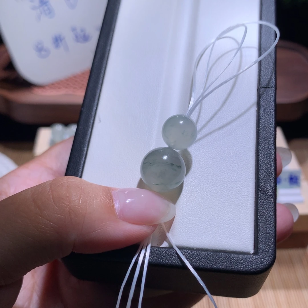 翡翠散珠特价黑冰双珠葫芦