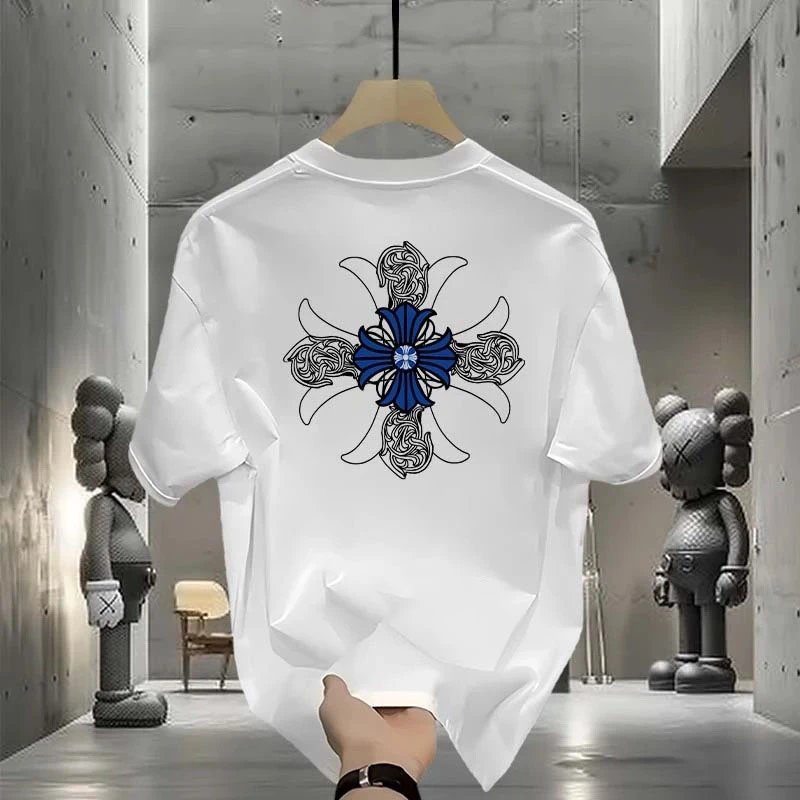 2025年新款纯棉短袖男夏季男装印花圆领男士半袖T恤休闲半袖潮流