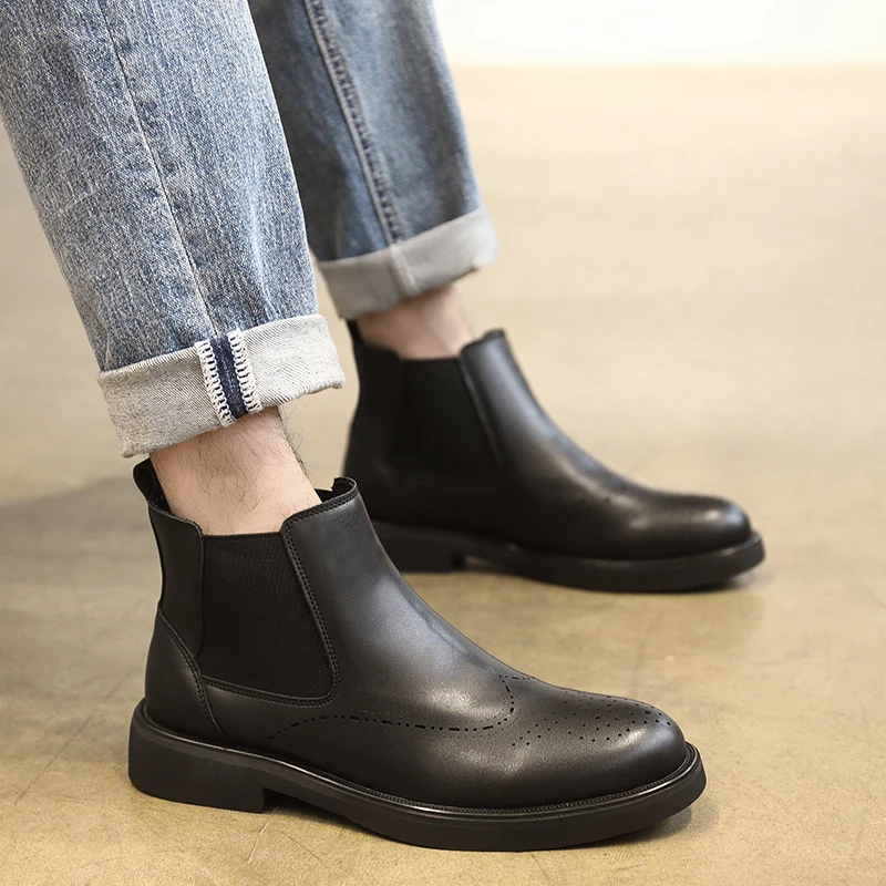 牛皮马丁靴男士春秋高帮男鞋加绒加厚棉鞋厚底百搭工装户外靴子31