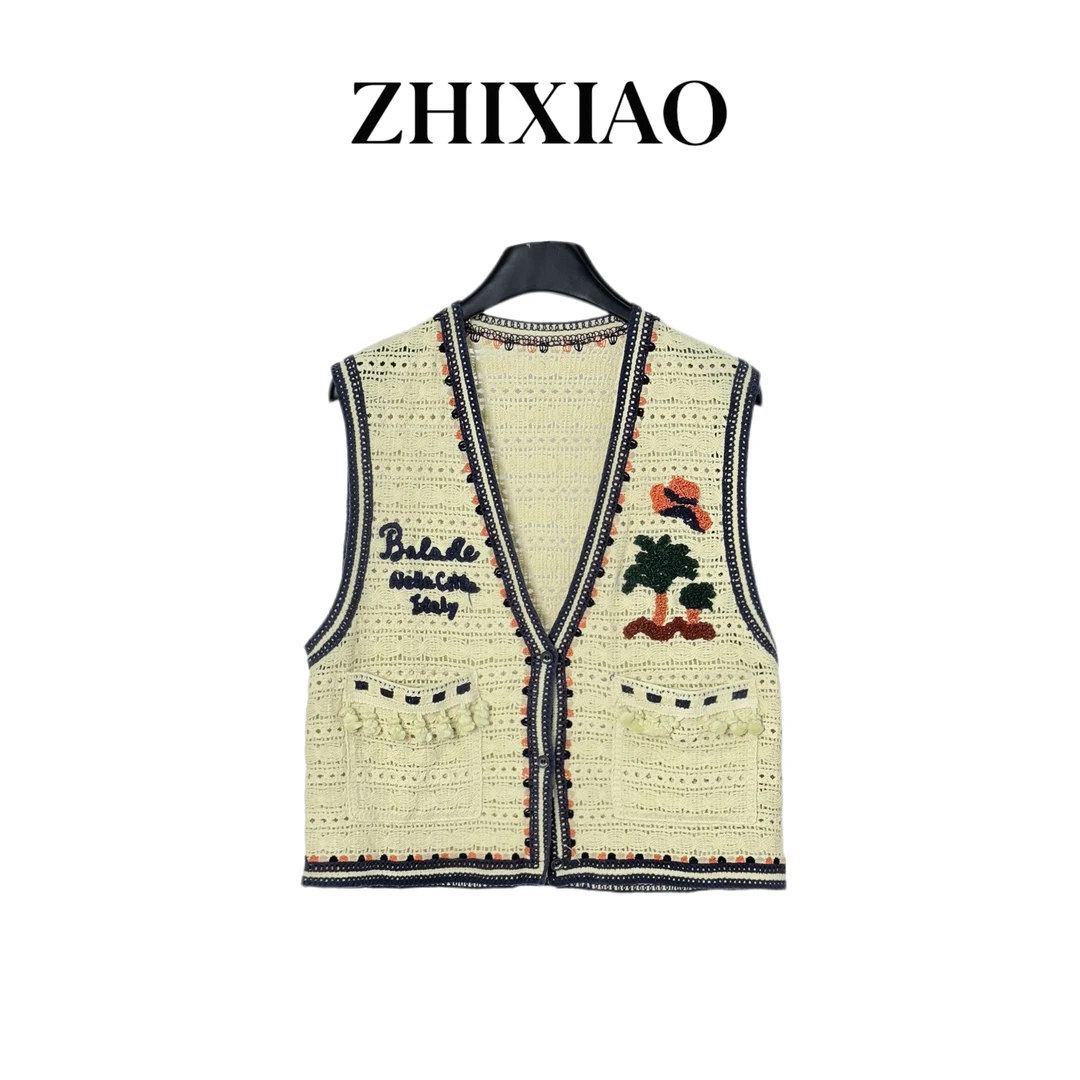 【ZHIXIAO】夏季新款：刺绣针织马甲59520