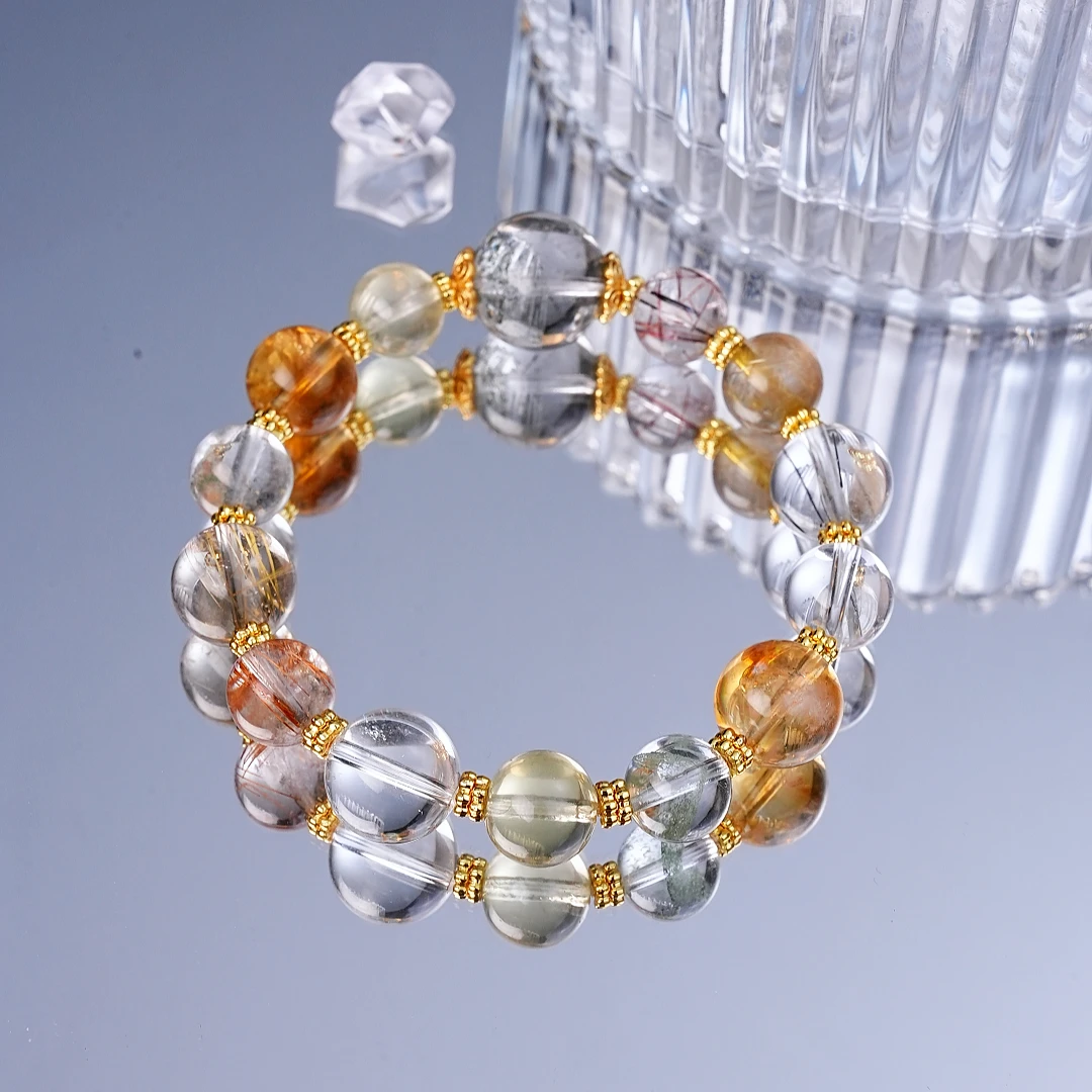 【大满贯】天然水晶手串 轻奢高级女士金发晶手串