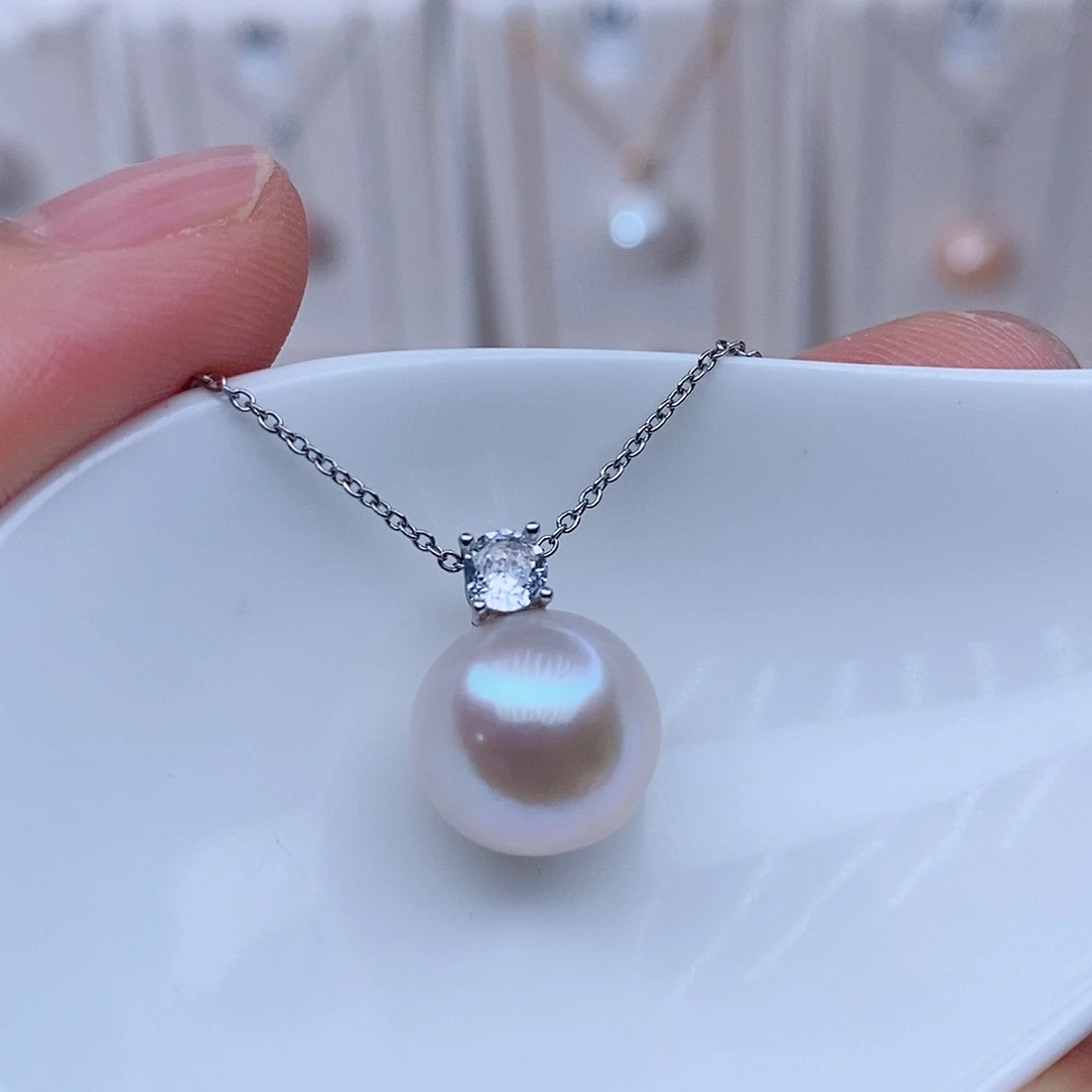颈饰银S925镶嵌淡水珍珠