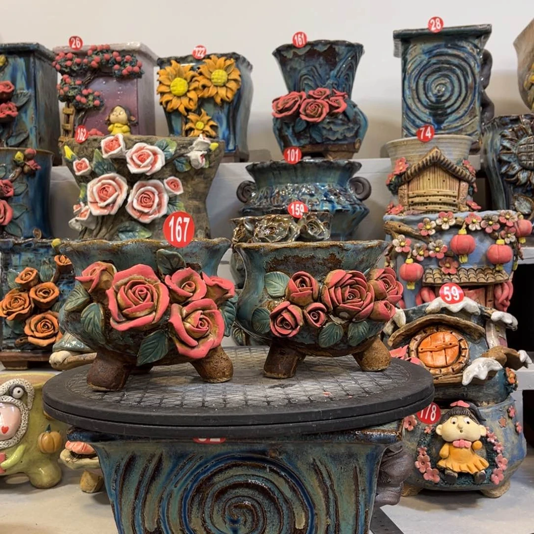 陶瓷微瑕167 号陶然花盆