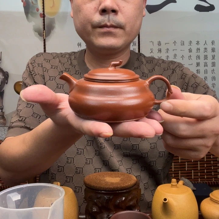 紫砂原矿紫砂壶原矿朱泥全手工葫芦200毫升左右