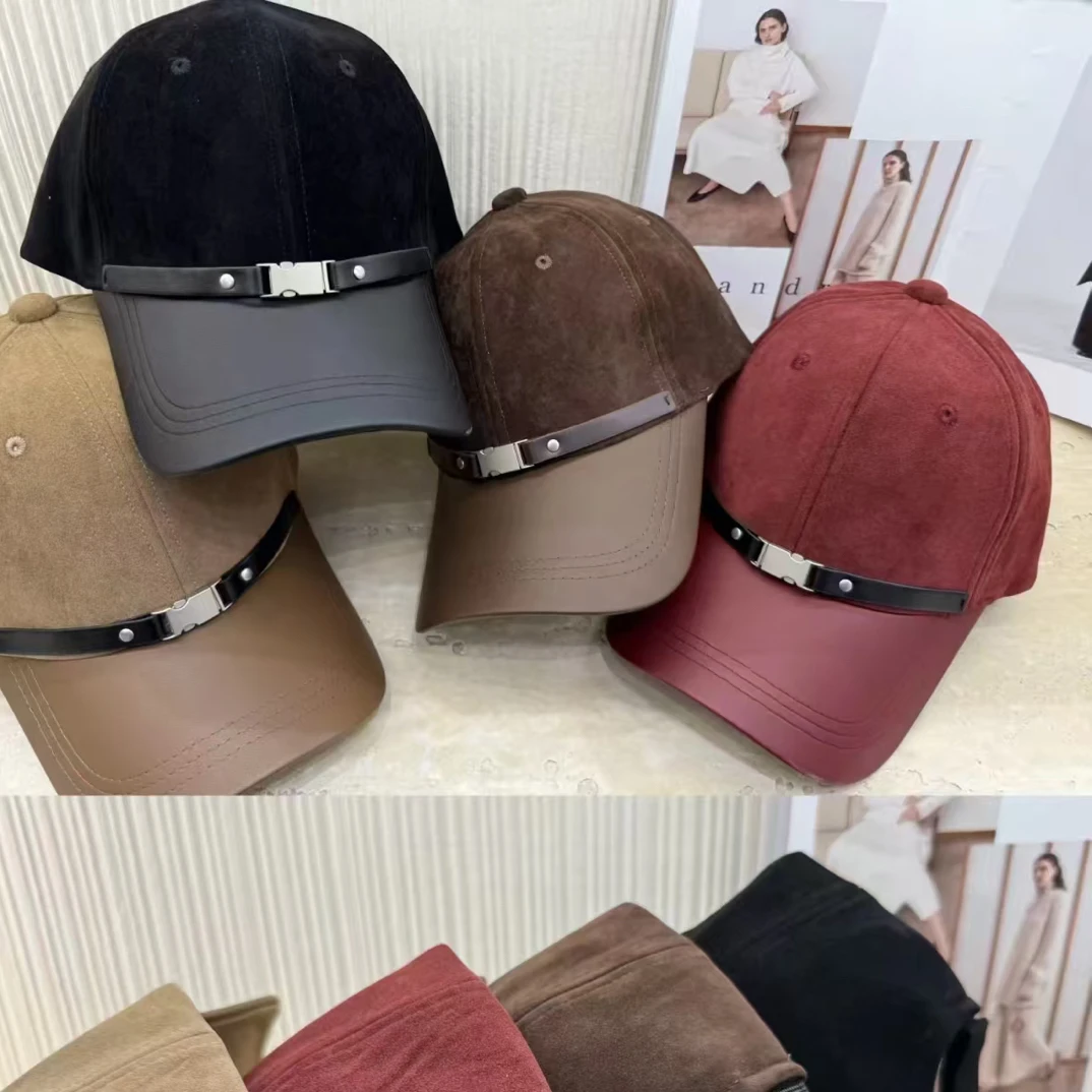 QLX.进口欧美拼接檐皮扣春秋冬加大加深棒球帽帽子鸭舌帽女