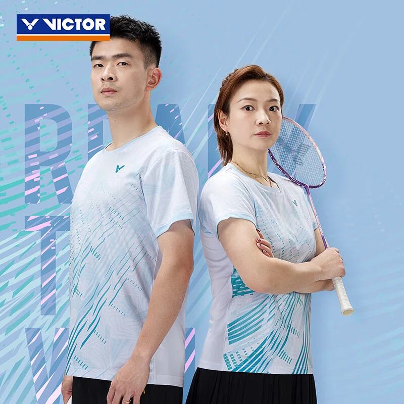 2025春新款victor胜利羽毛球服威克多男款女速干运动T-50013