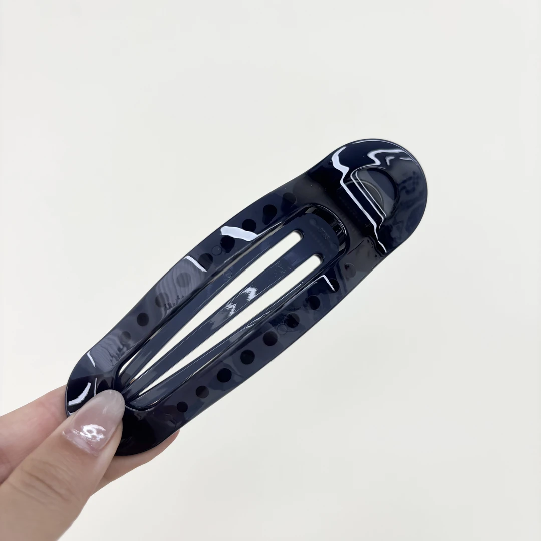 L570夕洛藏蓝懒人抓夹时尚百搭简约韩版气质半扎盘发夹头饰