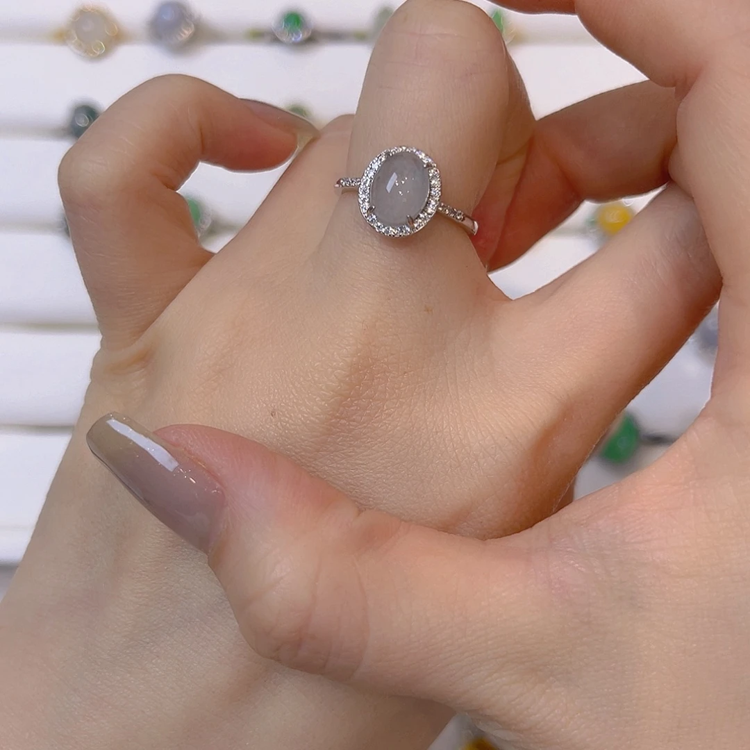 翡翠银S925镶嵌戒指