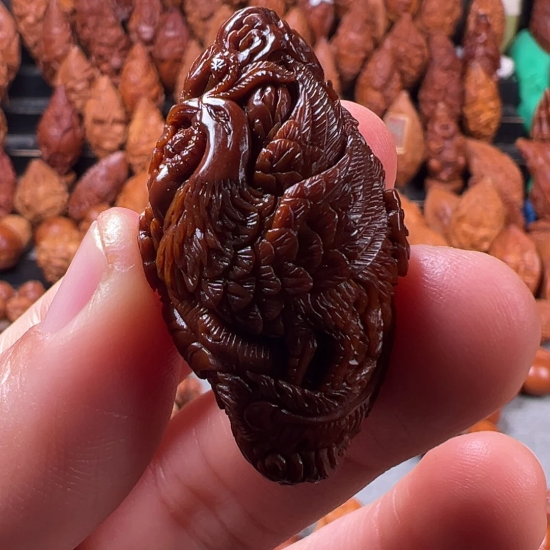 橄榄核手串/手链2.2包浆回血凤穿牡丹单子