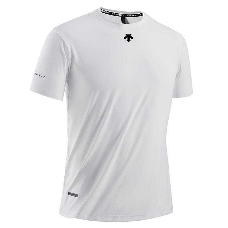 奥莱冰丝T恤男夏季薄速干运动圆领加大码短袖高弹透气跑步户外