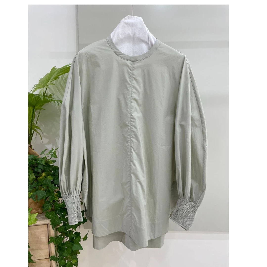 精梳棉圆领阔版衬衫10641