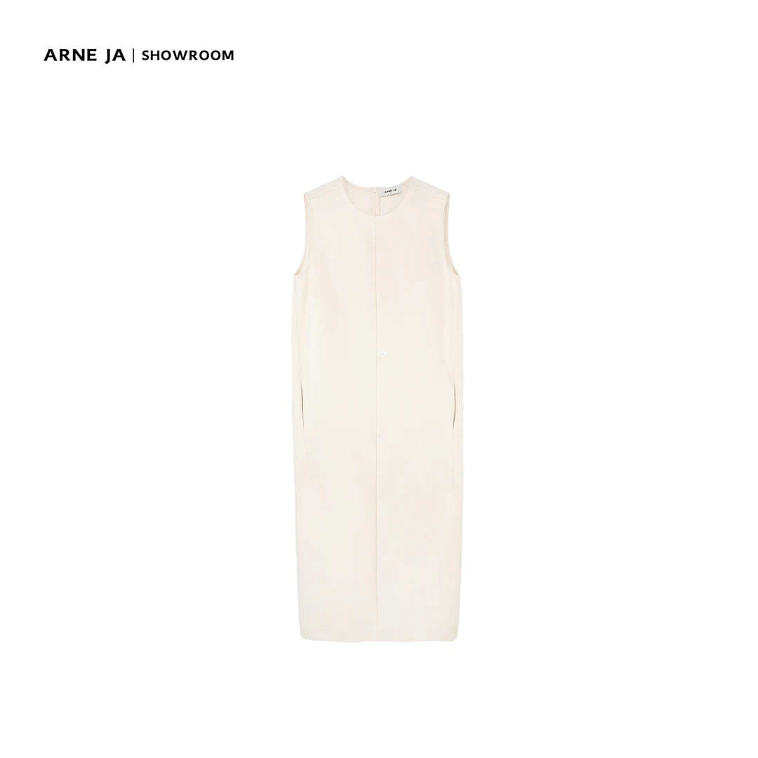 ARNE JA｜理性美人高阶智感简轮廓优雅人棉无袖灯泡裙A753