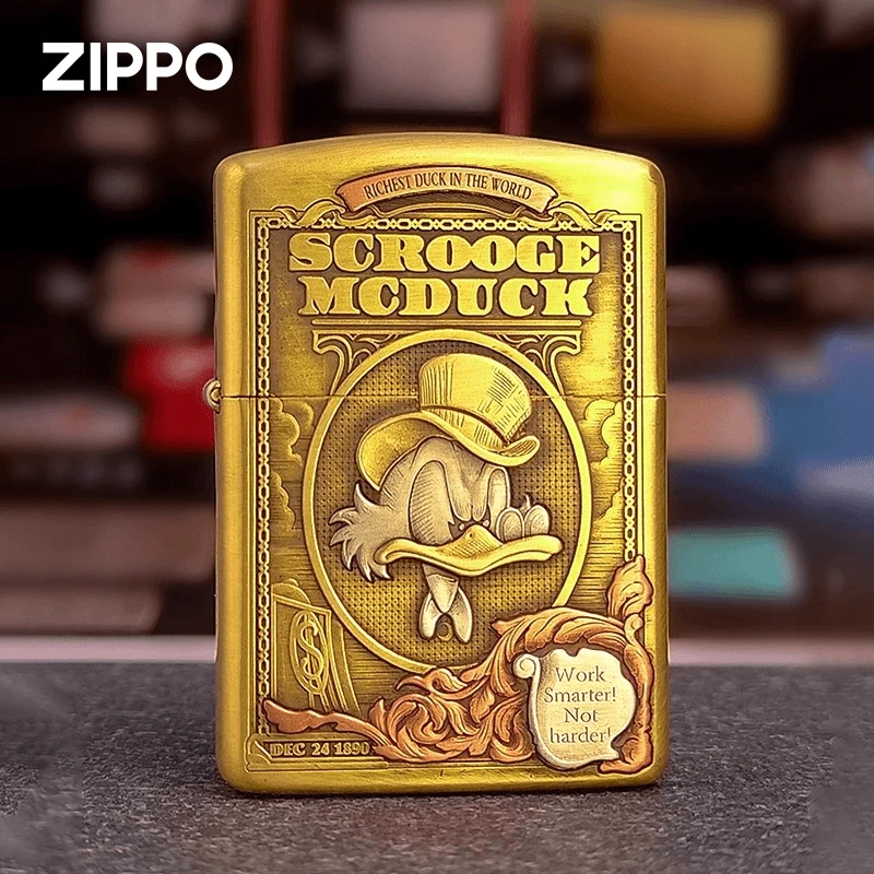 ZIPPO/之宝打火机暴富鸭史高治官方原装正品盔甲雕刻送礼男士DYJ1