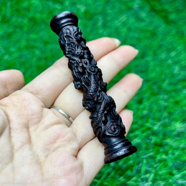 天然降真香精品龙柱摆件木雕手把件雕件文玩配饰猫猫推荐