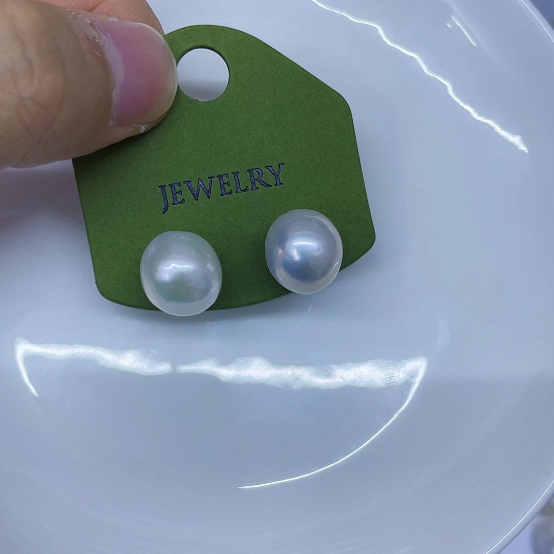 蜜***桃耳饰淡水珍珠银S925镶嵌