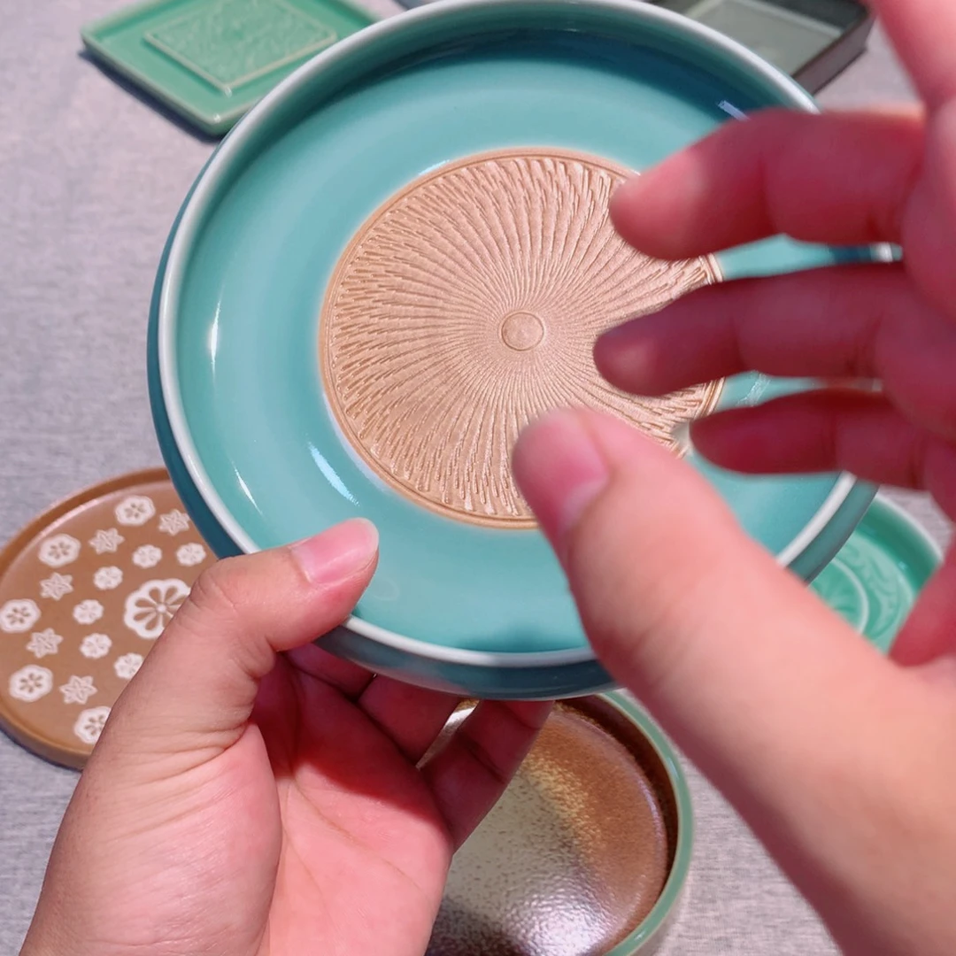 龙泉青瓷茶具壶承