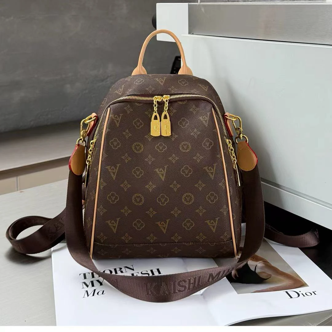 凯诗米娜品牌 复古双肩背包 可替换单肩带 两用背包9103