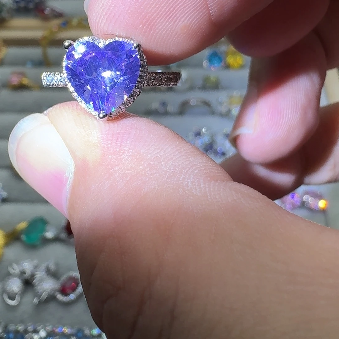 水晶戒指银S925镶嵌