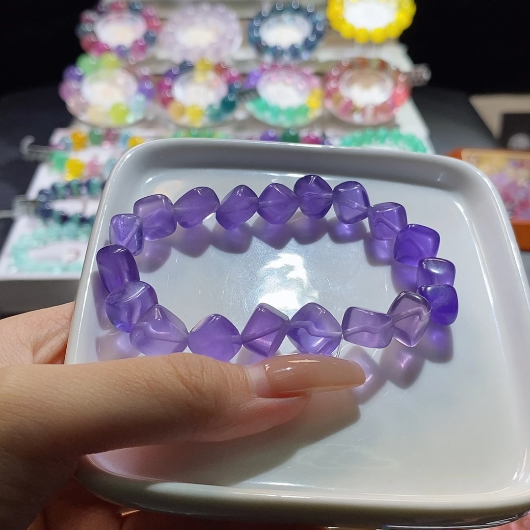 手链萤石未镶嵌紫罗兰冰块