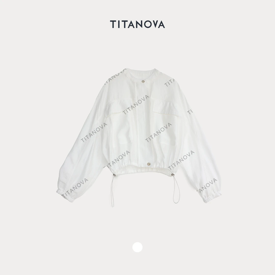 【苧不凡】白玉丨莱赛尔醋酸极简风长袖短外套WT250506