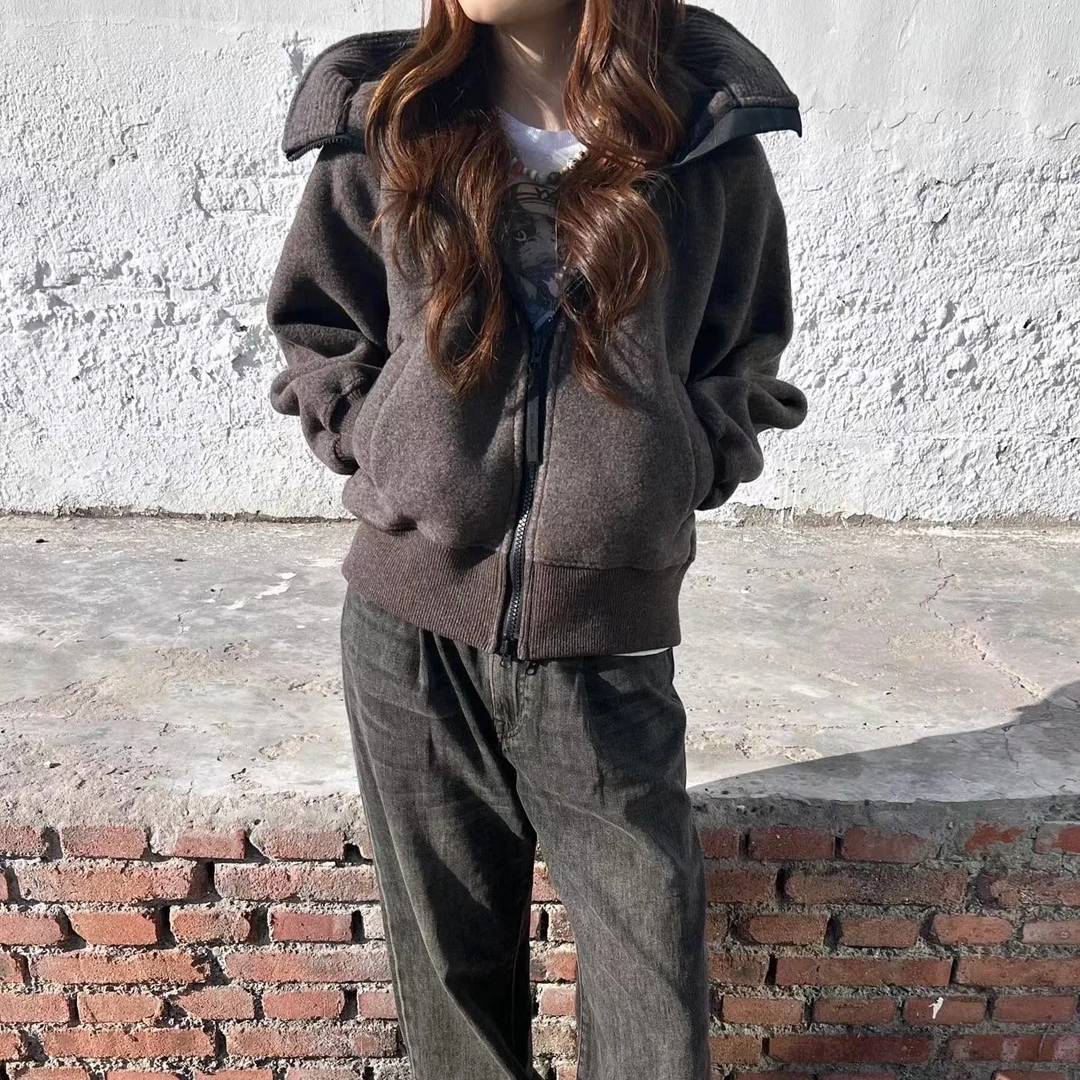 限定款高定原厂面料羊毛连帽外套