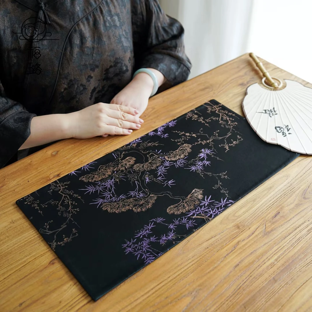 【遇春秋】织锦防滑紫竹林茶席